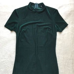 Velvet ribbed mini dress